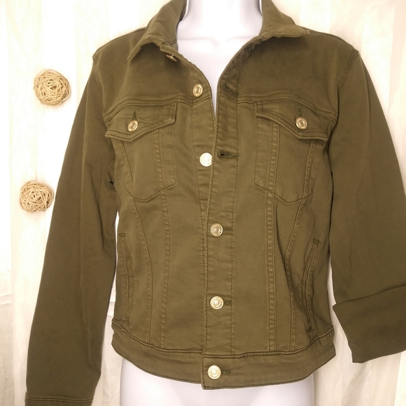denim olive green jacket